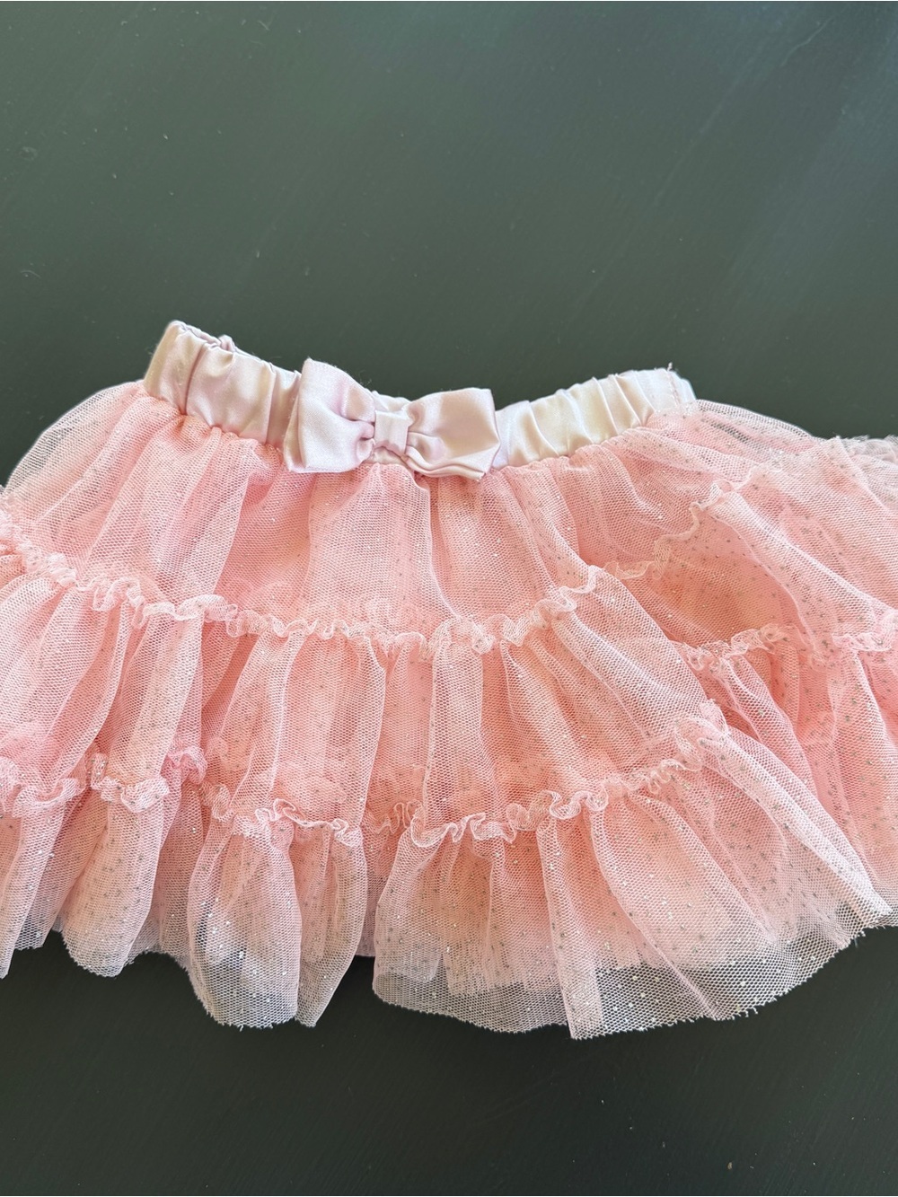 Koala Kids Pink Layered Tulle Tutu Skirt with Bow Sz 9-12M